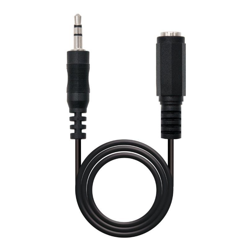 Cabo Estéreo Nanocable 10.24.0203 / Jack 3.5 Macho - Jack 3.5 Fêmea / 3m / Preto