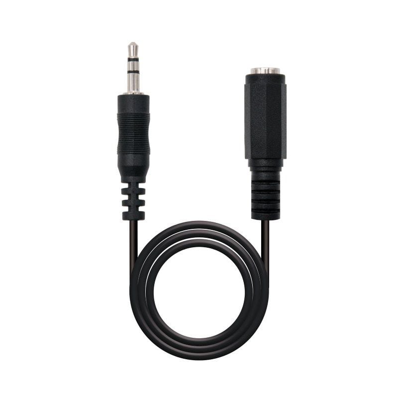 Cabo Estéreo Nanocable 10.24.0205 / Jack 3.5 Macho - Jack 3.5 Fêmea / 5m / Preto