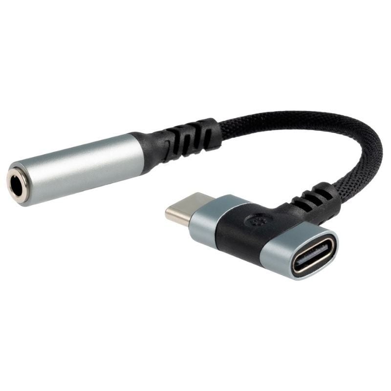 Cabo Conversor de Áudio Nanocable 10.24.1207 / USB Tipo C Macho - Jack 3.5 / USB Tipo C Fêmea / 10c…