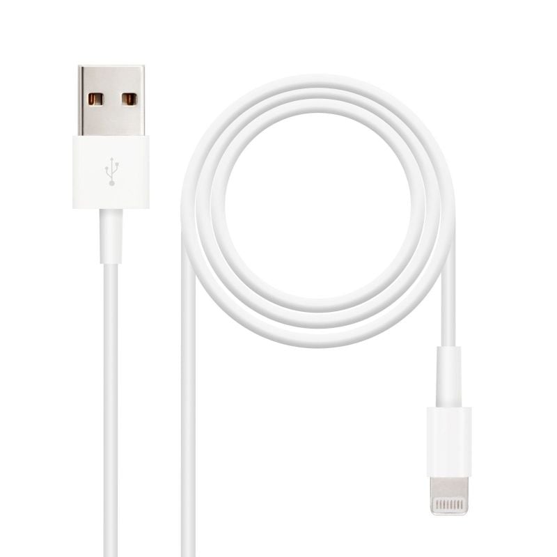 Cabo USB 2.0 Lightning Nanocable 10.10.0400 / USB Macho - Lightning Macho / 50 Cm / Branco