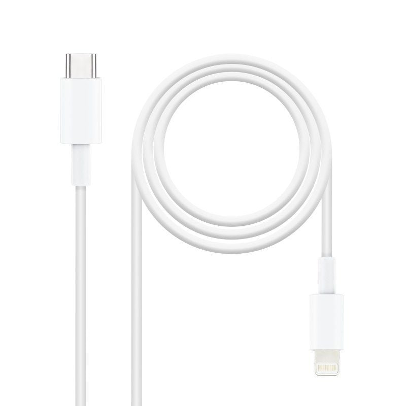 Cabo USB 2.0 Tipo C Lightning Nanocable 10.10.0602 / USB Tipo C Macho - Lightning Macho / 2m / Bran…