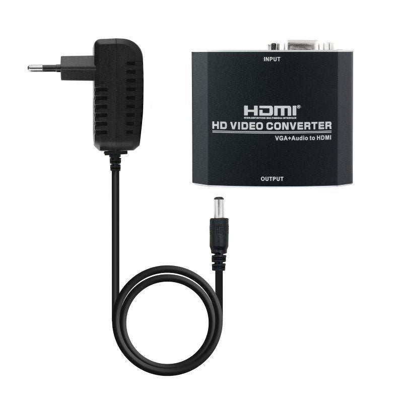 Nanocable 10.16.2101-bk / HDMI Fêmea - VGA Fêmea / Jack 3.5 Fêmea / 15cm / Preto