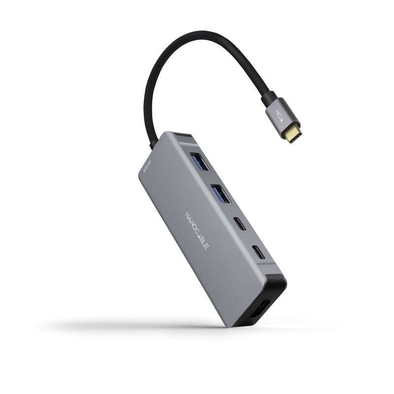 Cabo de Ancoragem Tipo C Nanocable 10.16.1006 / 2xusb / 1xhdmi 4K / 2xusb Tipo C / 1xusb Tipo C PD