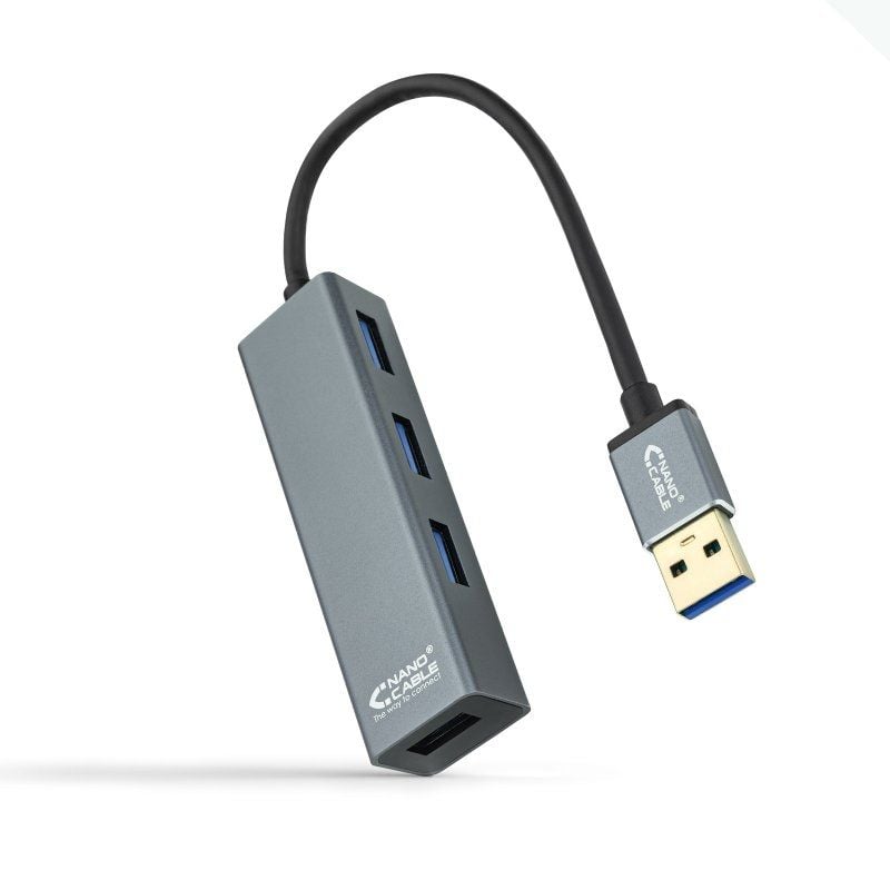 Hub USB 3.0 Nanocable 10.16.4402 / 4xusb / Cinzento