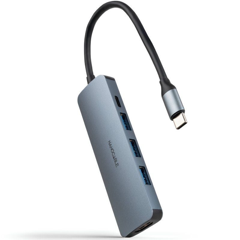 Docking C-type Nanocable 10.16.4605 / 3xusb / 1xhdmi 4K / 1xusb Type-c PD / Cinzento