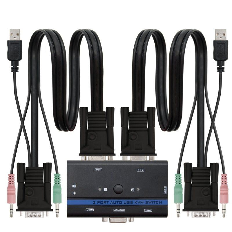 KVM Switch Nanocable 10.12.0001 / PC - Cpu: 2 VGA + 2 USB + 4 JACK 3.5 / Console: 2 USB + VGA + 2 J…