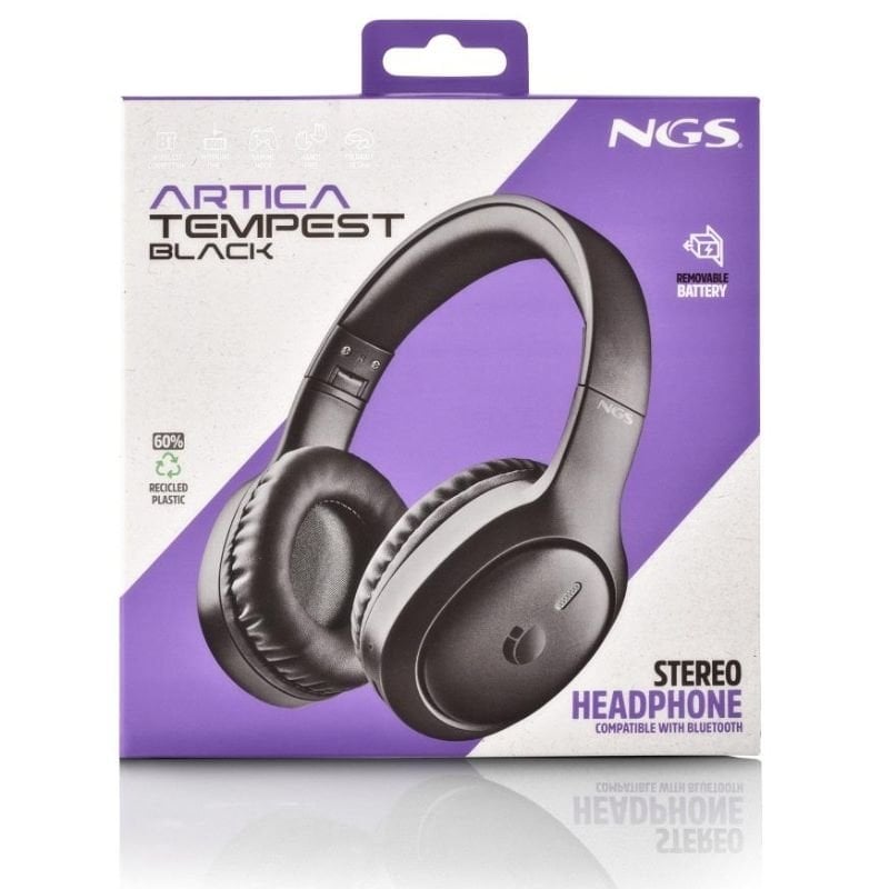 Auscultadores sem Fios NGS Artica Tempest / com Microfone / Bluetooth / Pretos