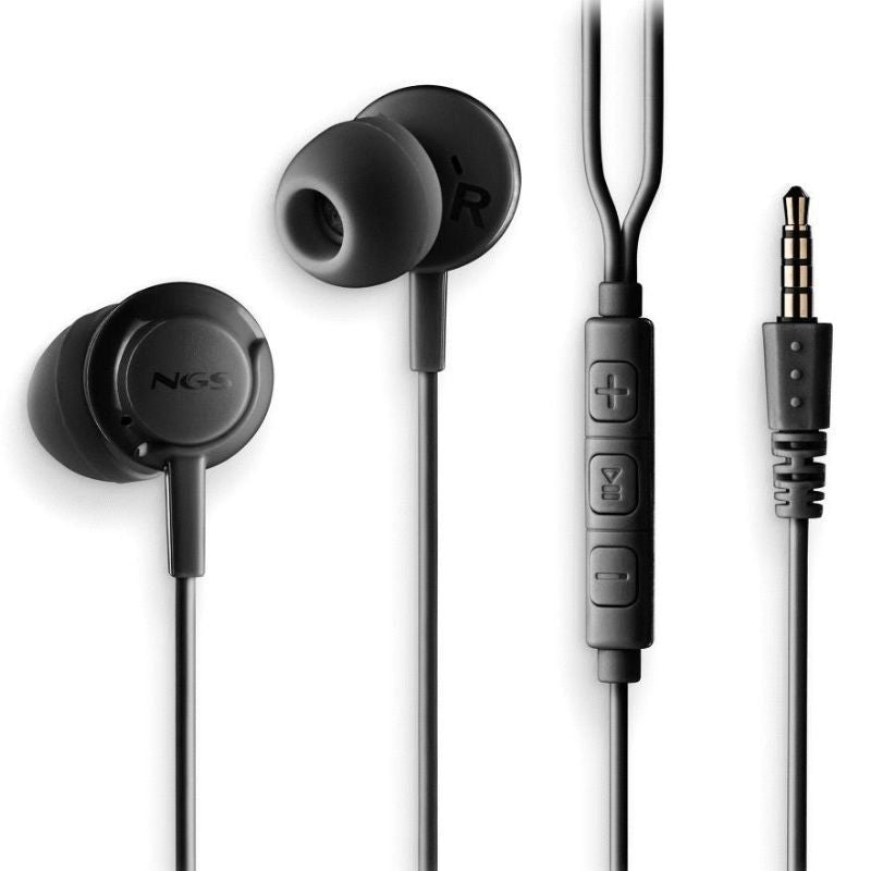 Auscultadores Intra-auriculares NGS Cross Drift / com Microfone / Jack 3.5 / Preto