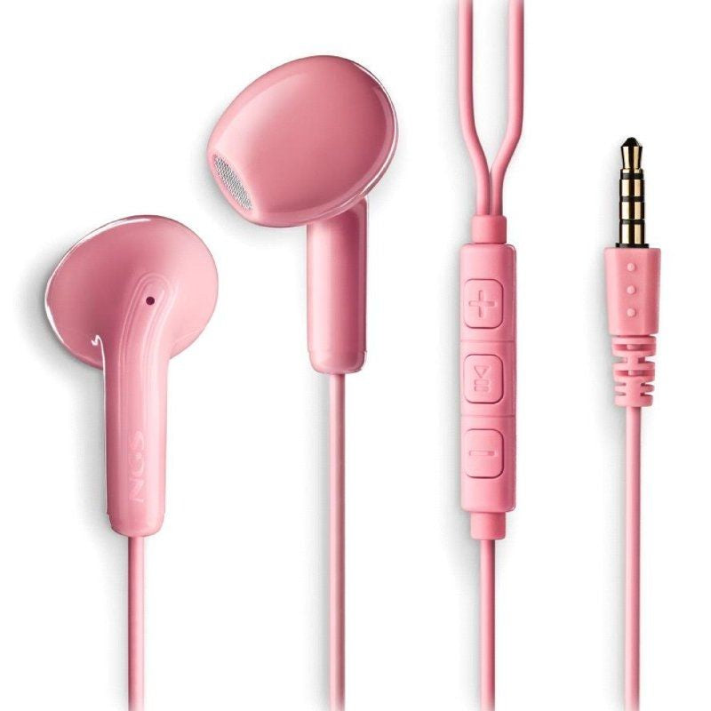 Auscultadores Intra-auriculares NGS Cross Flip / com Microfone / Jack 3.5 / Rosa