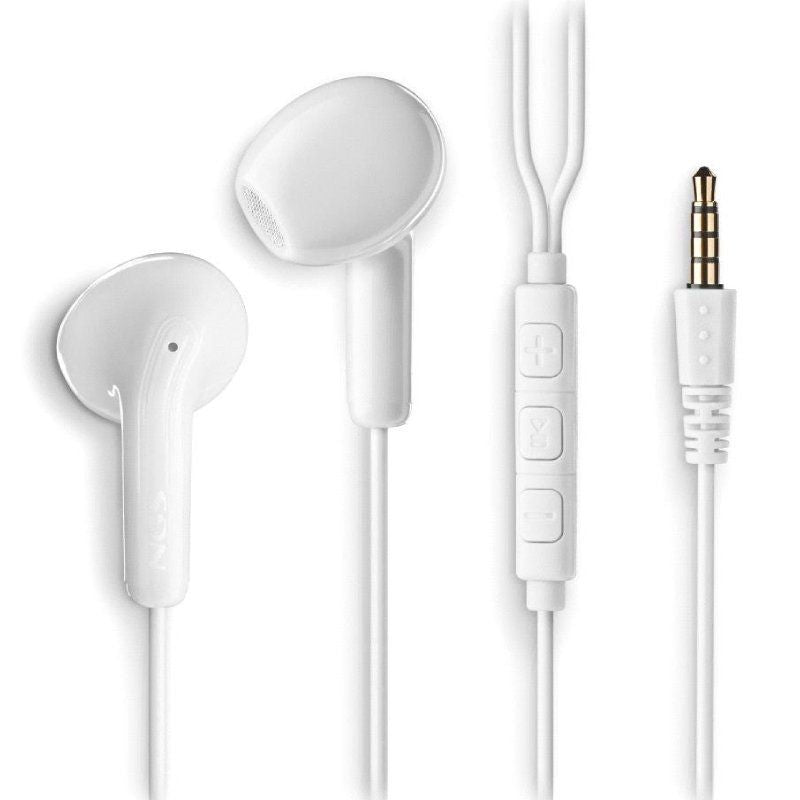 Auscultadores Intra-auriculares NGS Cross Flip / com Microfone / Jack 3.5 / Branco