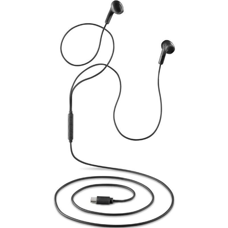 Auscultadores Intra-auriculares NGS Cross Glide / com Microfone / USB Type-c / Preto