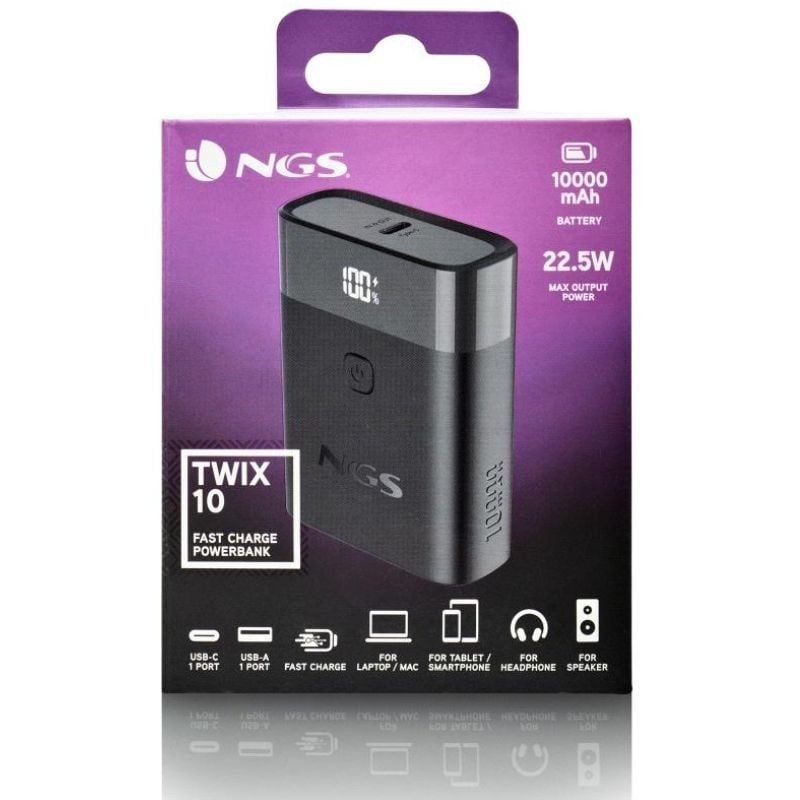 Powerbank 10000mah NGS TWIX10 / 22.5w / Preto
