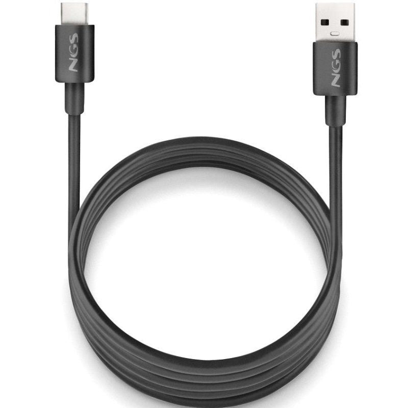 Cabo USB 2.0 NGS Zyro-ac / Macho USB - Macho USB Tipo C / Até 15W / 480mbps / 1m / Preto