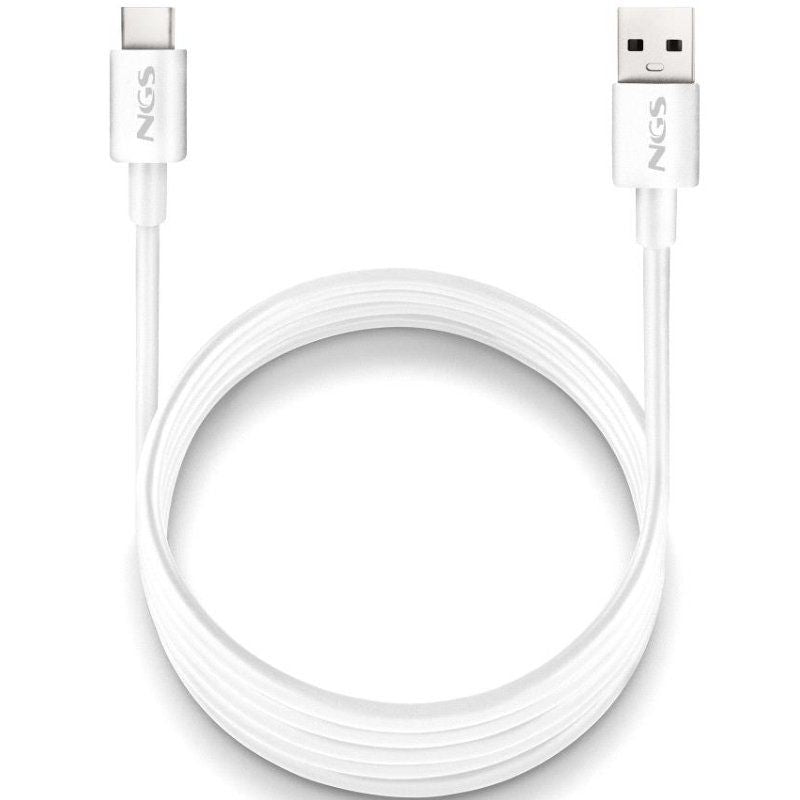 Cabo USB 2.0 NGS Zyro-ac / Macho USB - Macho USB Tipo C / Até 15W / 480mbps / 1m / Branco