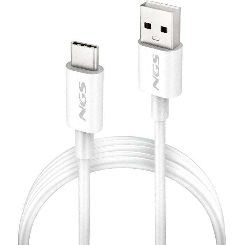 Cabo USB 2.0 NGS Zyro-ac / Macho USB - Macho USB Tipo C / Até 15W / 480mbps / 1m / Branco