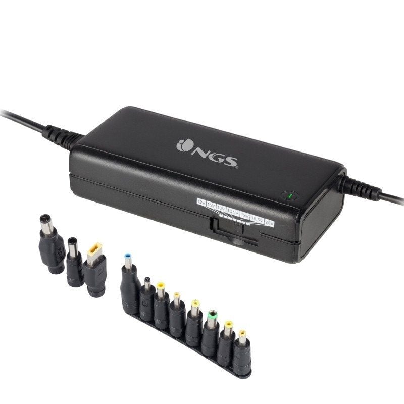 Carregador para Computador Portátil NGS BAN / 90W / Manual / 11 Conectores / Tensão 12-20v