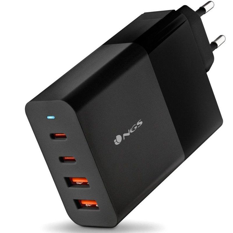 Carregador de Parede NGS Bud 100W Gan / 2xusb Type-c / 2xusb / 100W