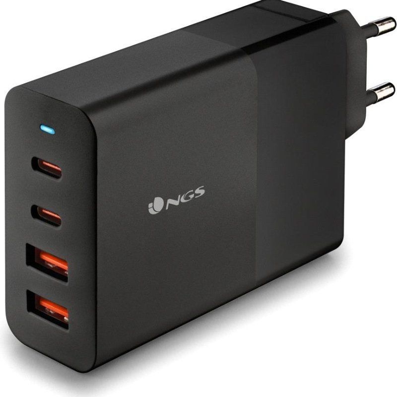 Carregador de Parede NGS Bud 100W Gan / 2xusb Type-c / 2xusb / 100W