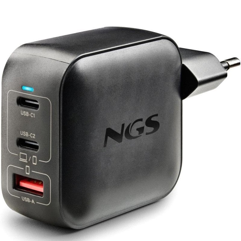 Carregador de Parede Gan NGS BUD100WTINY 100W / 2xusb Type-c / 1xusb / 100W
