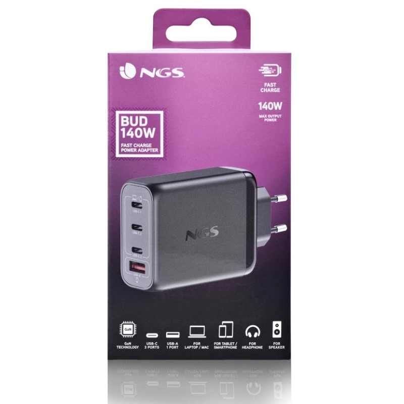 Carregador de Computador Portátil Gan NGS BUD 140W / 140W / Automático / Tensão 5-21v