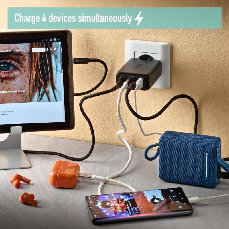 Carregador de Computador Portátil Gan NGS BUD 140W / 140W / Automático / Tensão 5-21v