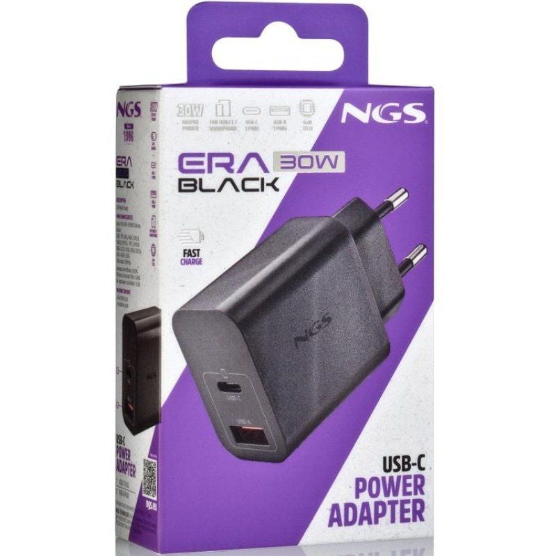 Carregador de Parede NGS Era 30W Gan Gan / 1xusb Type-c / 1xusb / 30W