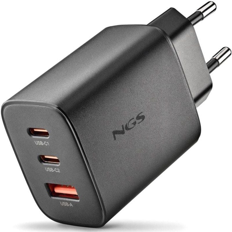 Carregador de Parede Gan NGS Era 65W / 2xusb Type-c / 1xusb / 65W