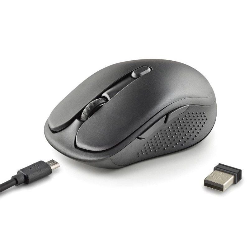 Rato sem Fios NGS Evo Spook Silencioso / Bateria Recarregável / Até 1600 DPI / Preto