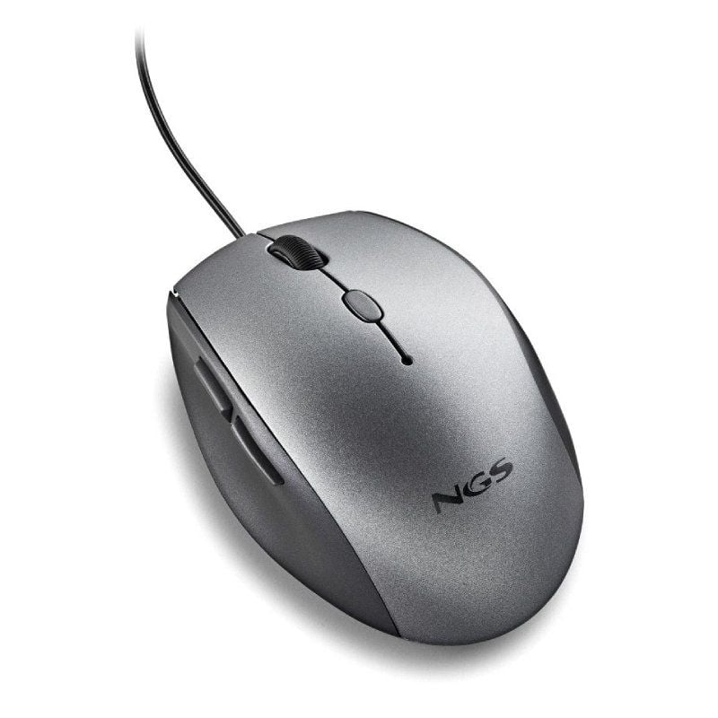 Rato Ergonómico NGS Moth Gray / Até 1600 DPI / Cinzento