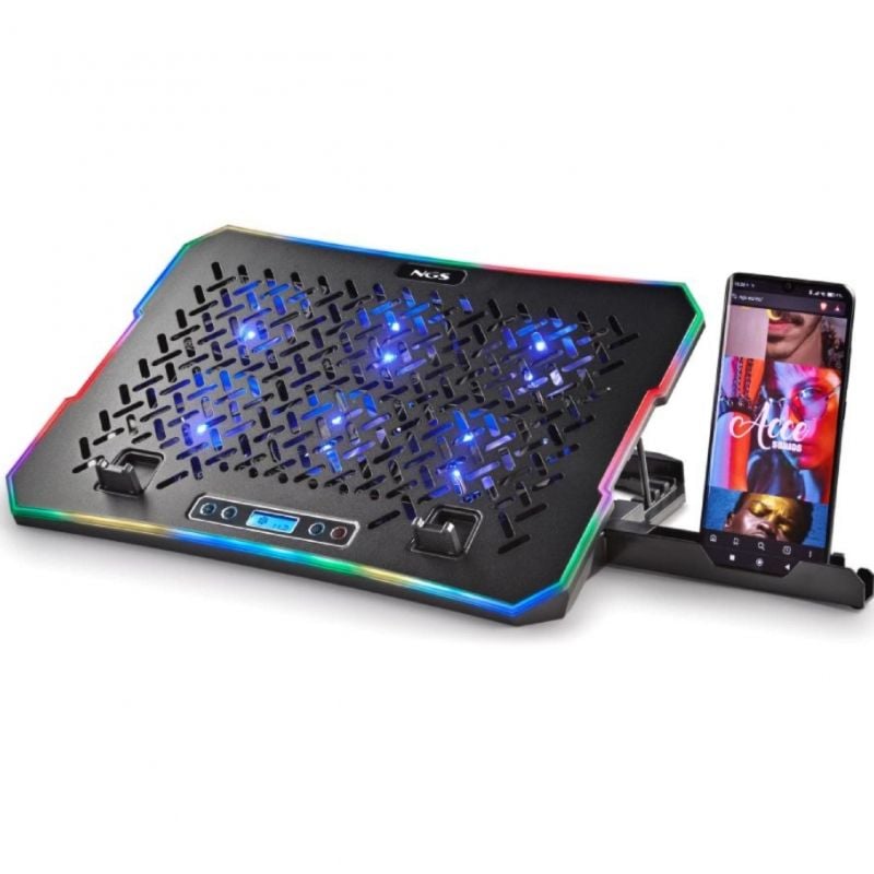 Suporte de Arrefecimento NGS Hero Suporte para Computadores Portáteis Até 15,6" / Iluminação LED