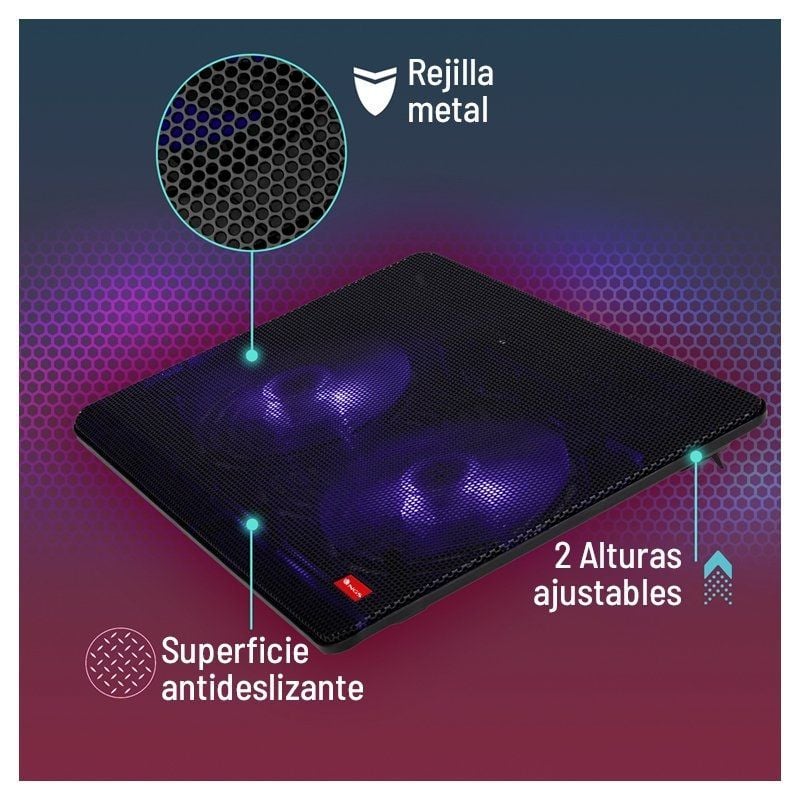 NGS Cooler Jetstand para Computadores Portáteis Até 15,6" / Iluminação LED