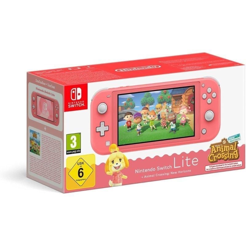 Nintendo Switch Lite Coral + Jogo Nintendo Animal Crossing New Horizons