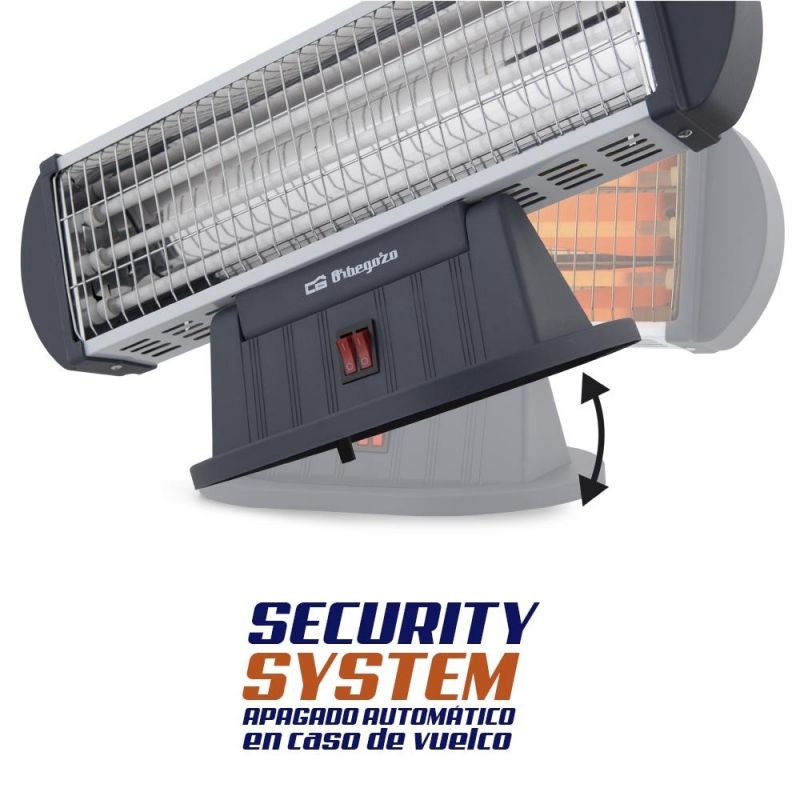 Aquecedor de Quartzo Orbegozo BP 0204 / 3 Níveis de Potência / 1200W