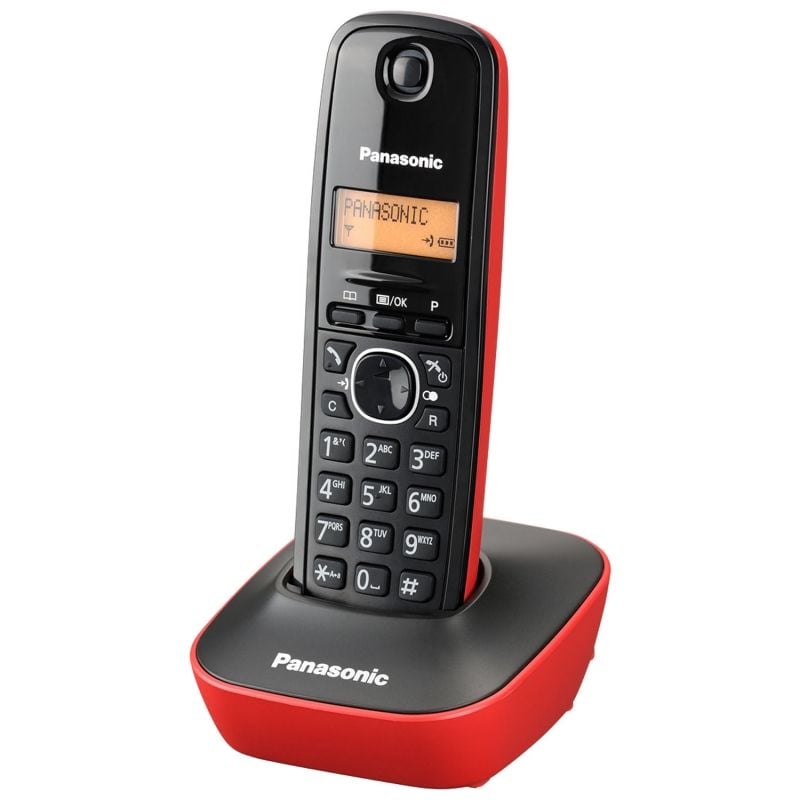 Telefone sem Fios Panasonic Kx-tg1611 / Preto e Vermelho
