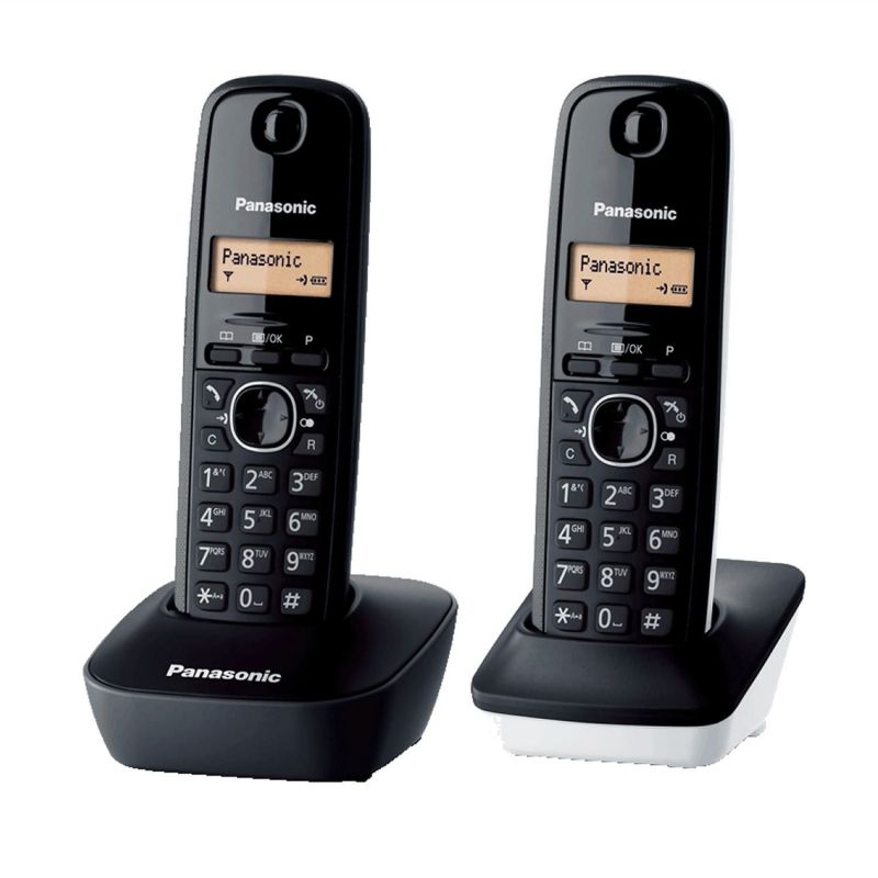 Telefone sem Fios Panasonic Kx-tg1612sp1 / Embalagem DUO / Preto