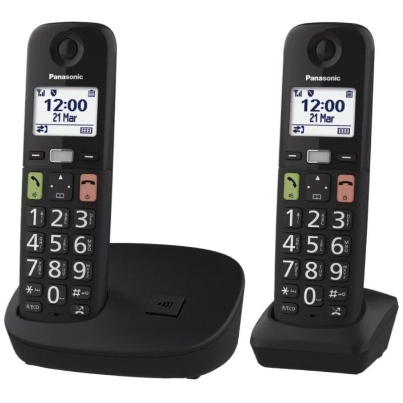 Telefone sem Fios Panasonic Kx-tgu112exb / Embalagem DUO / Preto