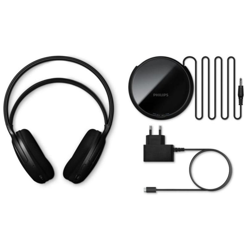 Auscultadores sem Fios Philips SHC5200M2 / Conector de 3,5 / Pretos