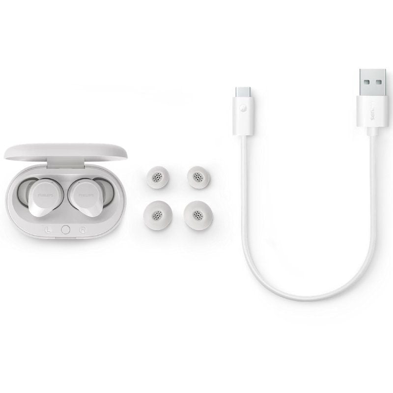 Auricular Bluetooth Philips TAT1209 com Estojo de Carregamento / 6h de Autonomia / Branco