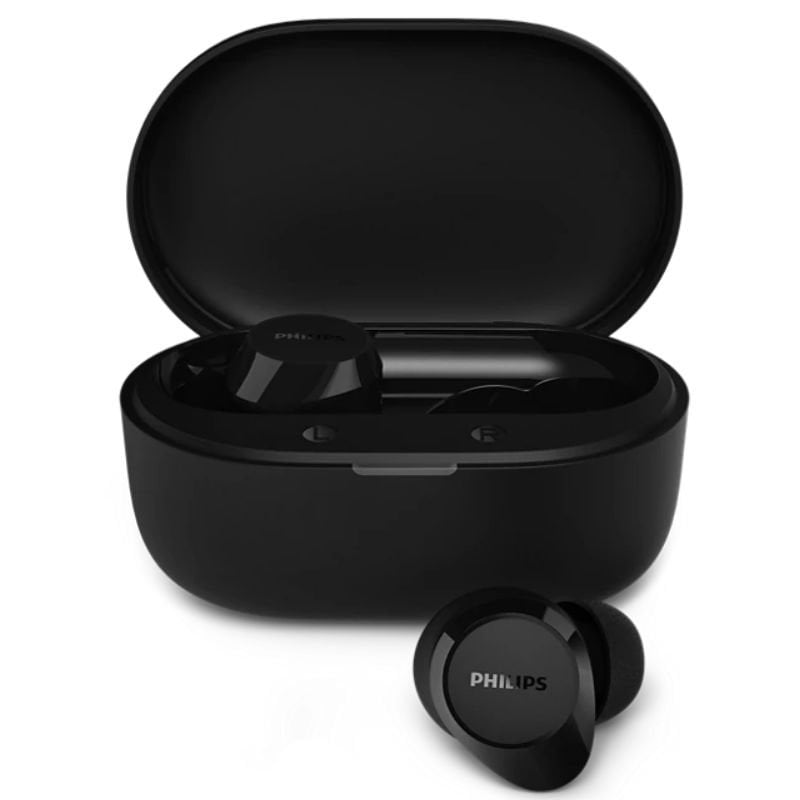 Auscultadores Bluetooth Philips TAT1300BK com Estojo de Carregamento / Autonomia de 6 Horas / Pretos