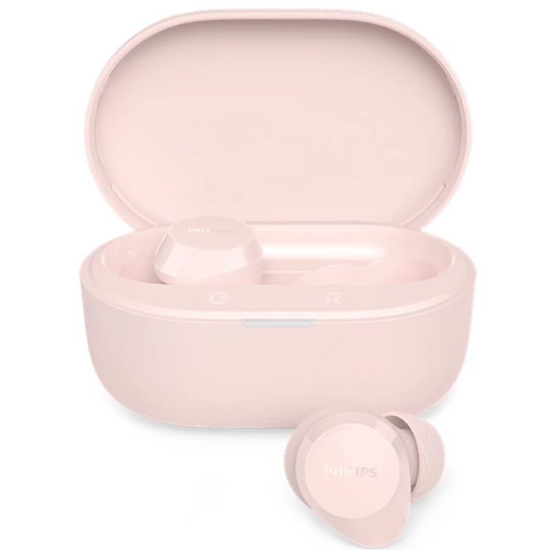 Auscultadores Bluetooth Philips TAT1300PK com Estojo de Carregamento / Autonomia de 6 Horas / Rosa
