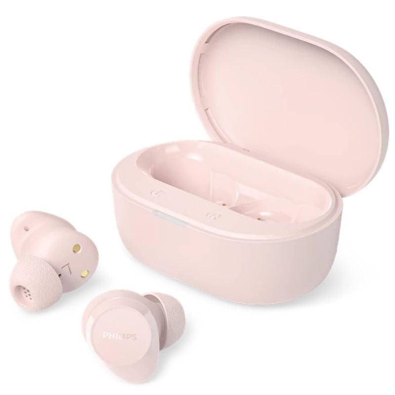 Auscultadores Bluetooth Philips TAT1300PK com Estojo de Carregamento / Autonomia de 6 Horas / Rosa