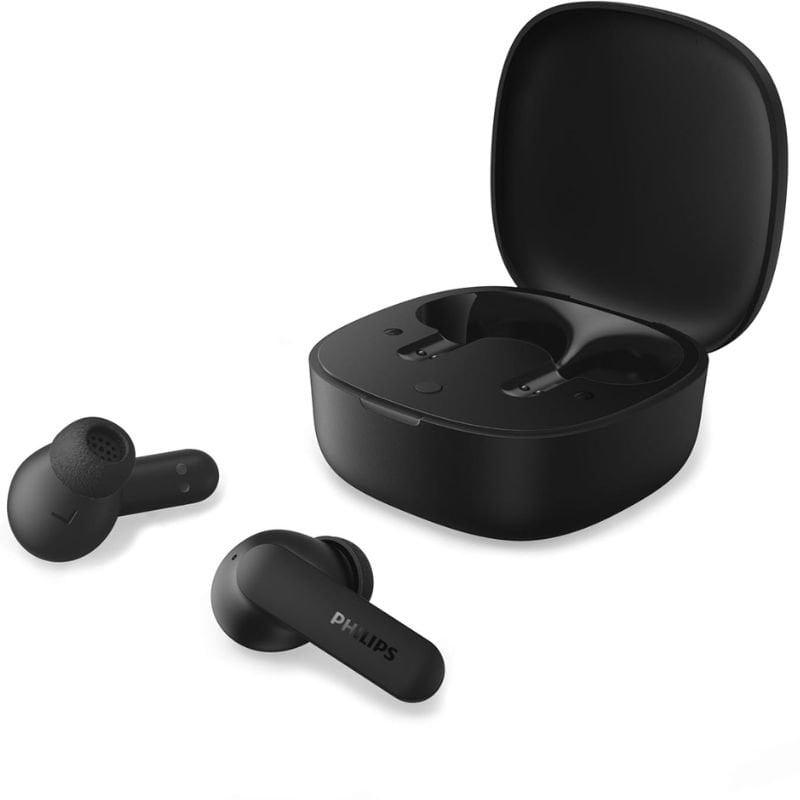 Auscultadores Bluetooth Philips TAT2100BK com Estojo de Carregamento / Autonomia de 8 Horas / Pretos