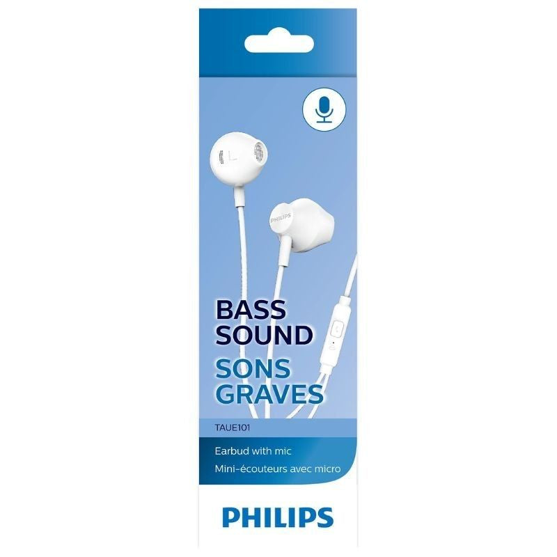 Philips TAUE101 Auscultadores Intra-auriculares / com Microfone / Jack 3.5 / Branco