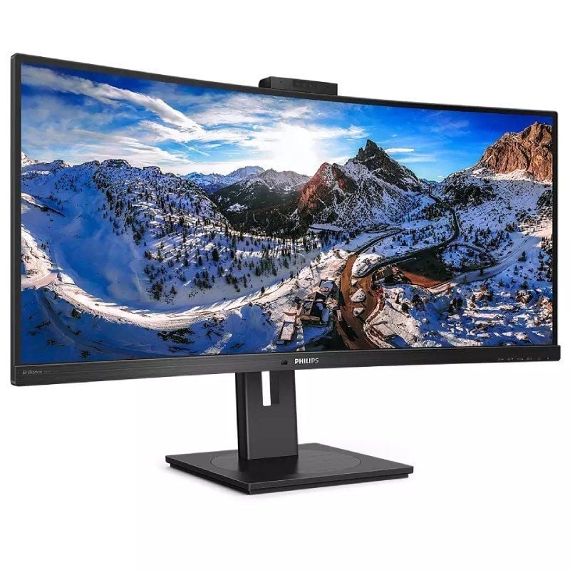 Philips 346P1CRH 34" / WQHD / Webcam / Multimédia / Ajustável em Altura / Monitor Profissional Curv…