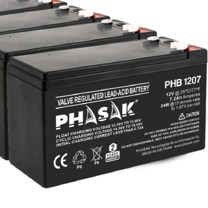 Bateria Phasak PHB 1207 Compatível com a UPS PHASAK de Acordo com as Especificações.