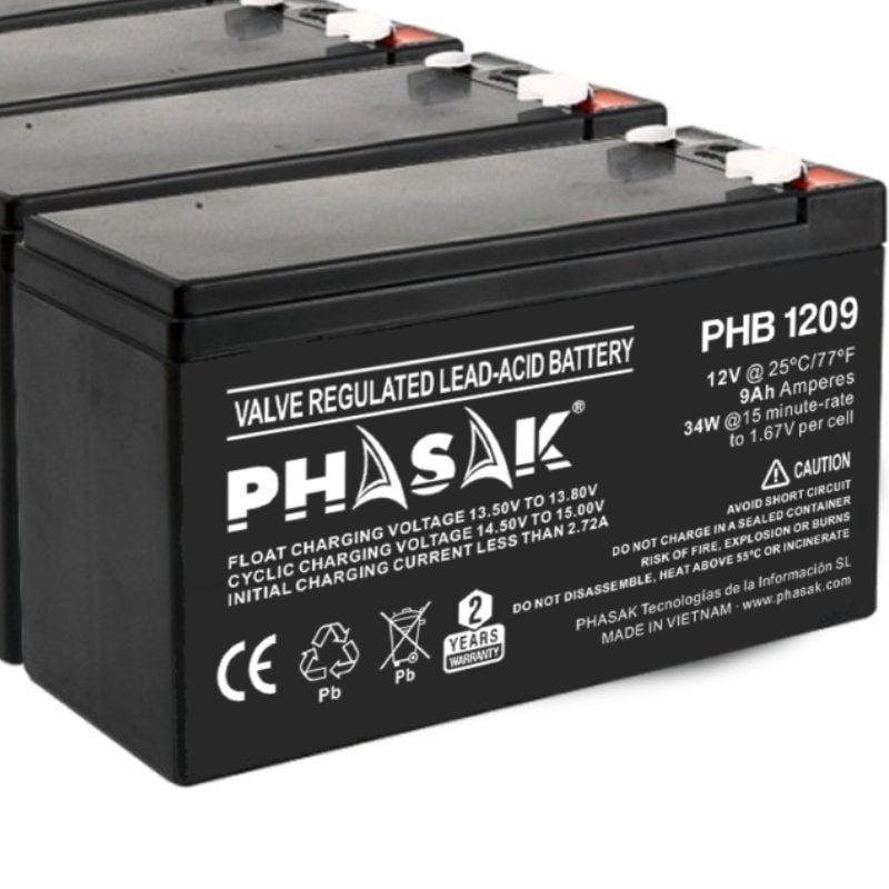 Bateria Phasak PHB 1209 Compatível com a UPS PHASAK de Acordo com as Especificações