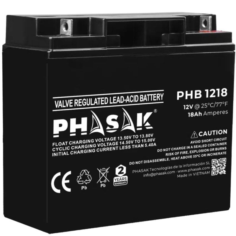 Bateria Phasak PHB 1218 Compatível com a UPS PHASAK de Acordo com as Especificações