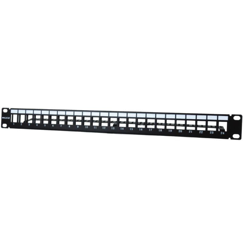 Phasak PA 3424 Patch Panel / 24 Portas / Cat.6 / Altura 1U / Gestão de Cabos / Conectores RJ45 UTP…