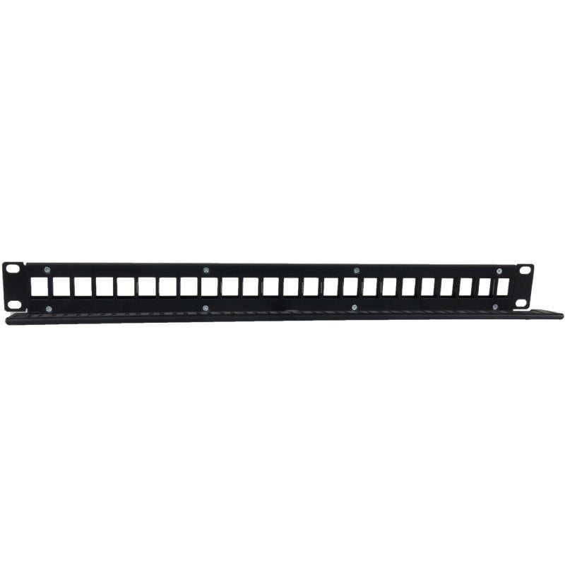 Phasak PA 3424 Patch Panel / 24 Portas / Cat.6 / Altura 1U / Gestão de Cabos / Conectores RJ45 UTP…