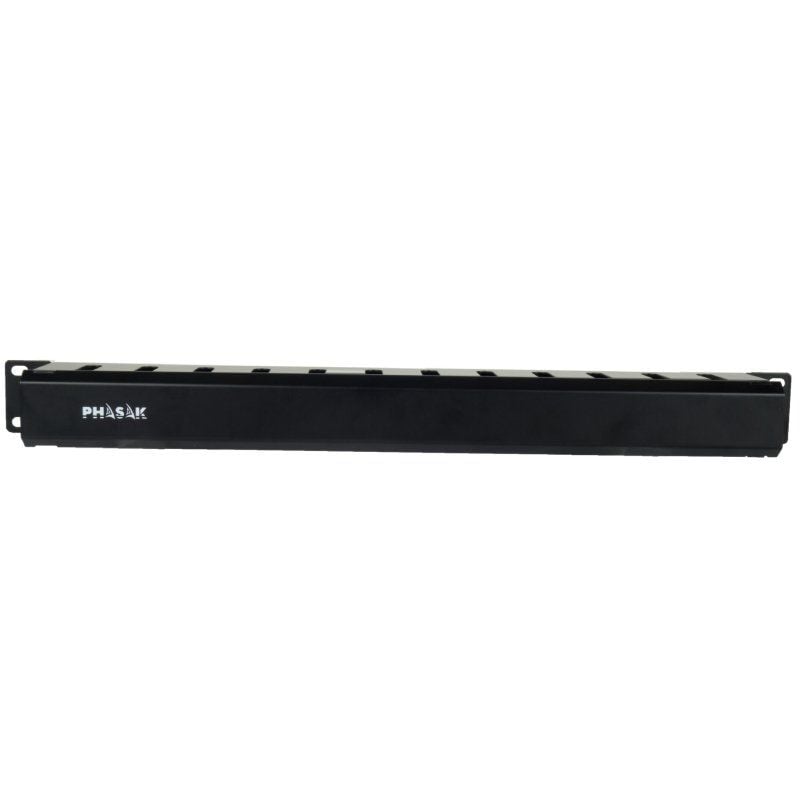Painel de Gestão de Cabos com Tampa para Rack de 19" Phasak PA 5095 / Altura 1U